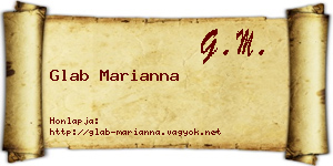 Glab Marianna névjegykártya